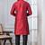  red silk blend kurta set for men  
