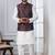 red  silk blend kurta set with jacket for men with embroidered work