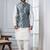  silk blend kurta jacket set for men with embroidered work