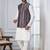  silk blend kurta jacket set for men with embroidered work