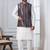  silk blend kurta jacket set for men with embroidered work