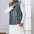  silk blend kurta jacket set for men with embroidered work