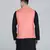Mens solid black kurta pyjama set with peach jacket