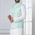 white   silk blend kurta set for men with embroidered work