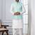 white   silk blend kurta set for men with embroidered work