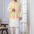  silk blend kurta jacket set for men with embroidered work