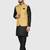 Mens solid black kurta pyjama set with golden jacket