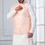 white   silk blend kurta jacket set for men with embroidered work
