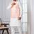 white   silk blend kurta jacket set for men with embroidered work