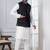 white silk blend kurta jacket  set for men with sequin work