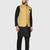 Mens solid black kurta pyjama set with golden jacket