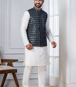  silk blend kurta jacket set for men 