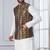 white   silk blend kurta jacket  set for men with embroidered work