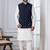 silk blend kurta jacket set for men with embroidered work