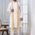   white blend kurta duppata  set for men  