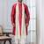 red silk blend kurta duppata  set for men with embroidered work