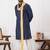  blue  silk blend kurta duppata  set for men 