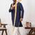  blue  silk blend kurta duppata  set for men 