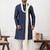  blue  silk blend kurta duppata  set for men 