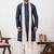  blue  silk blend kurta duppata  set for men 