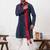  blue  silk blend kurta duppata  set for men