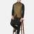 Mens solid black kurta pyjama set with olive green jacket