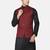 Mens solid black kurta pyjama set with maroon jacket