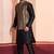  black  silk blend kurta jacket  set for men 
