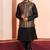  black  silk blend kurta jacket  set for men 