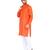 Orange self design mens kurta pyjama set