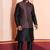 black  silk blend kurta jacket  set for men 