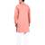 Peach self design mens kurta pyjama set
