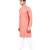 Peach self design mens kurta pyjama set