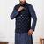 blue silk blend kurta jacket  set for men with embroidered work