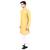 Yellow self design mens kurta pyjama set