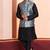  black  silk blend kurta jacket  set for men 