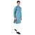 Blue self design mens kurta pyjama set