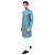 Blue self design mens kurta pyjama set