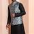  black  silk blend kurta jacket  set for men 
