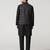Mens solid kurta pyjama set with leaf printed nehru jacket