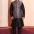  black  silk blend kurta jacket  set for men 