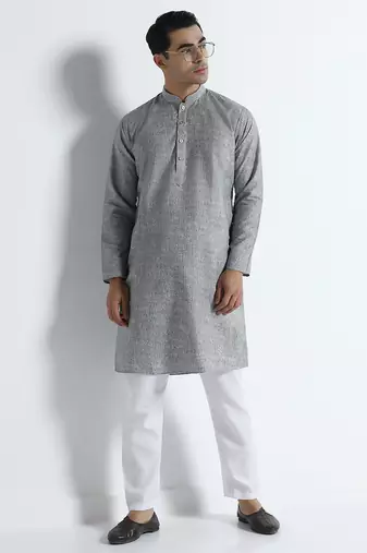 Grey stripes mens kurta pyjama set