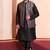  black  silk blend kurta jacket  set for men 