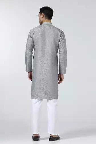 Grey stripes mens kurta pyjama set