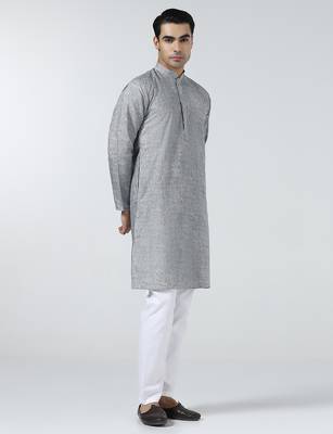 Grey stripes mens kurta pyjama set 5