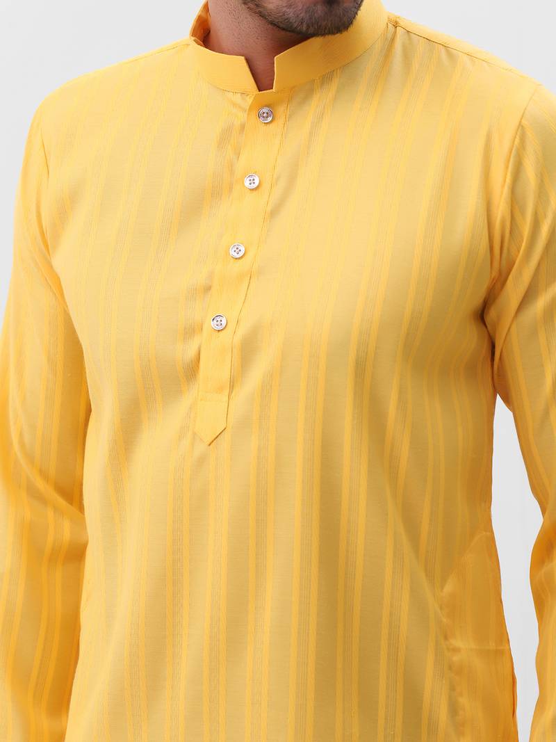 Mens yellow kurta pyjama set
