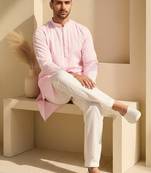 Mens pink kurta pyjama set
