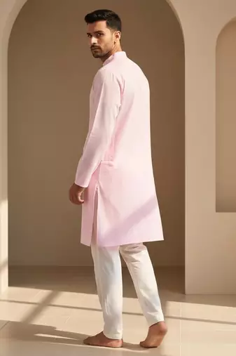 Mens pink kurta pyjama set