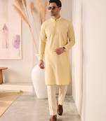 Mens yellow kurta pyjama set