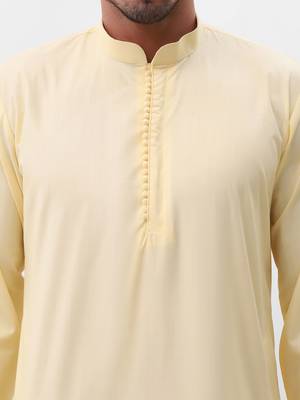 Mens yellow kurta pyjama set 5